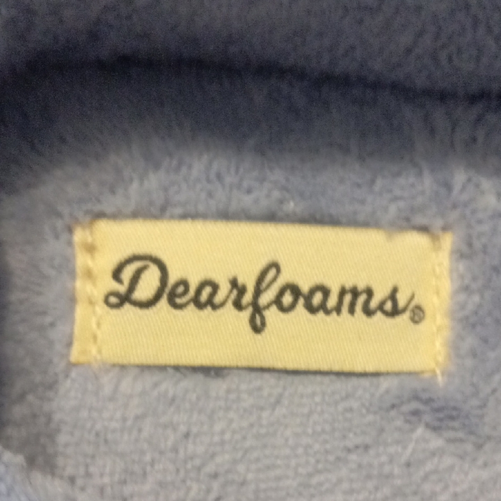 Dearfoams Plush Gray Quilted Slippers - Picture 2 of 6